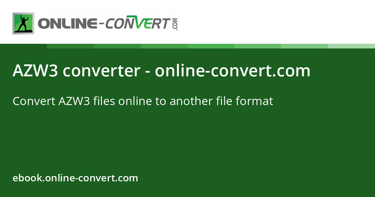 Azw3 converter online convert
