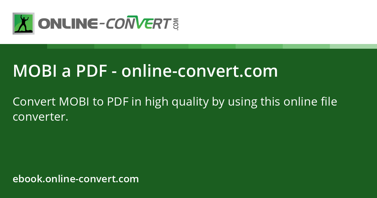 MOBI a PDF - online-convert.com